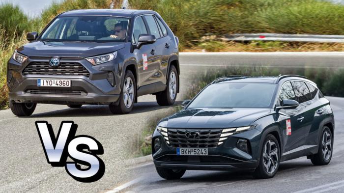 Toyota RAV4 Vs Hyundai Tucson: 4κίνητα υβριδικά SUV σε κόντρα  